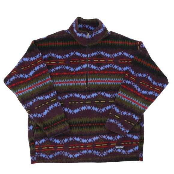 Patagonia Vintage 1994 Sacajawea Southwestern Print USA Fleece 1/2 Zip Jacket XL - Picture 2 of 9